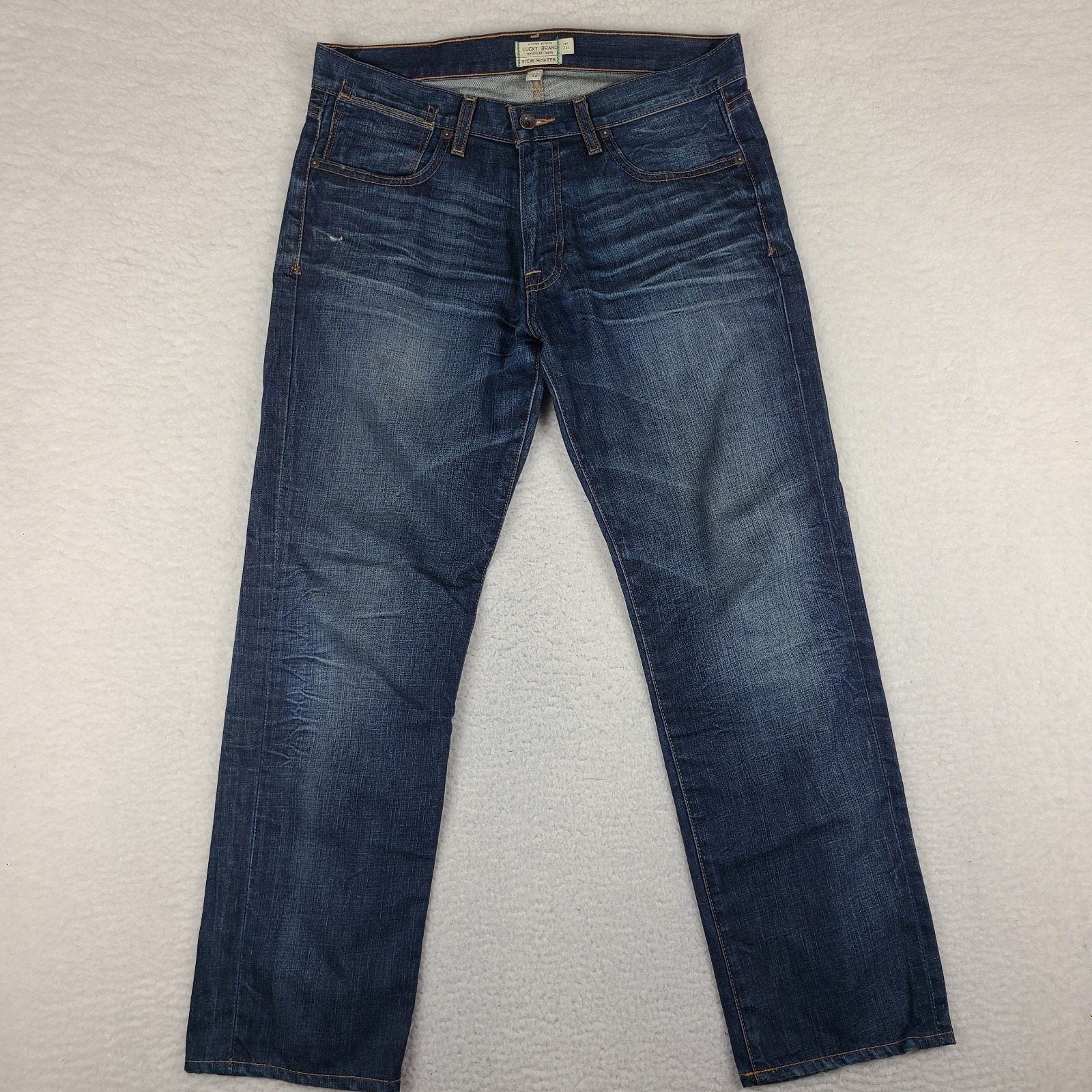 Lucky Brand Jeans Mens 32x30 Blue 221 Steve Mcqueen Limited Edition Dark Wash
